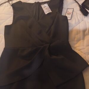 Jessica Howard Black Asymmetrical Sheath Dress V-Neck